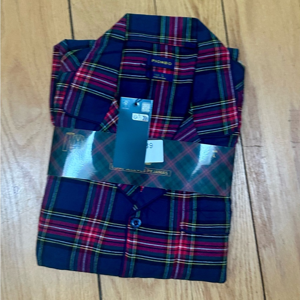 Massimo PIOMBO Men's Plaid Shirt and Pants Set